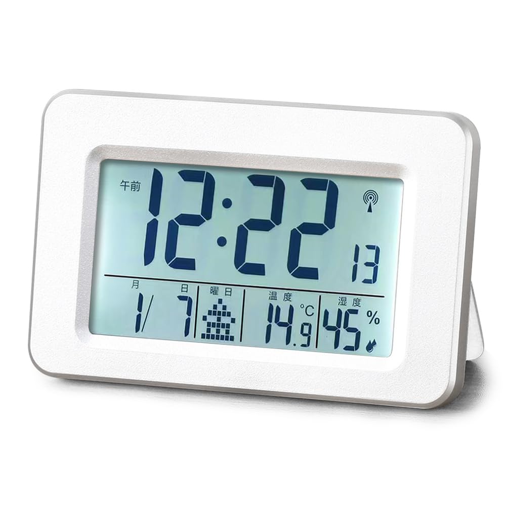 Amazon.co.jp: 電波時計 置き時計 目覚まし時計 温度湿度計 LEDバック