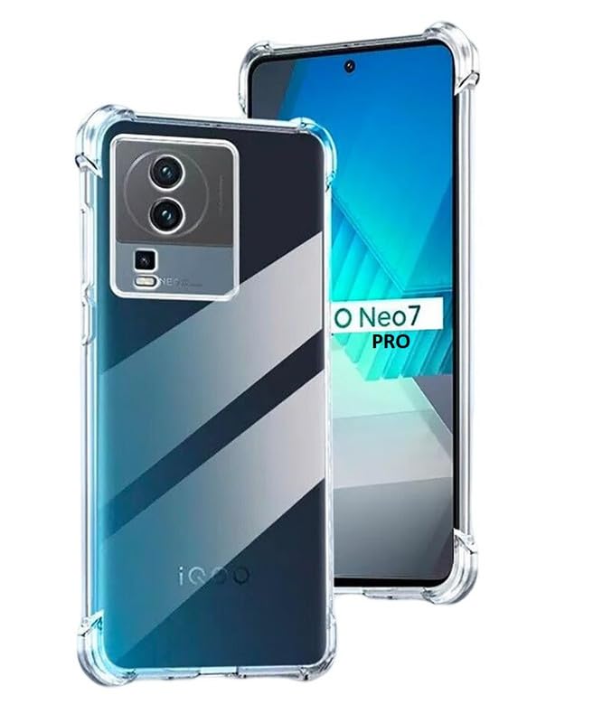 Casodon Shockproof Back Cover Case for iQoo Neo 7 Pro 5G | Raised Bumps for Camera & Screen Protection | Ultra Clear Soft Silicone Back Case Cover for iQoo Neo 7 Pro 5G (Transparent) (B0CB8CGTTK) Amazon Price History, Amazon Price Tracker