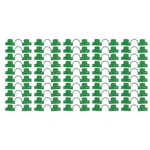 50PCS Greenhouse Clamps, Reusable Greenhouse Hoops 2 Heads Plant Garden Clips Gardening Clips for Netting Film Row Cover Garden Net (8mm)