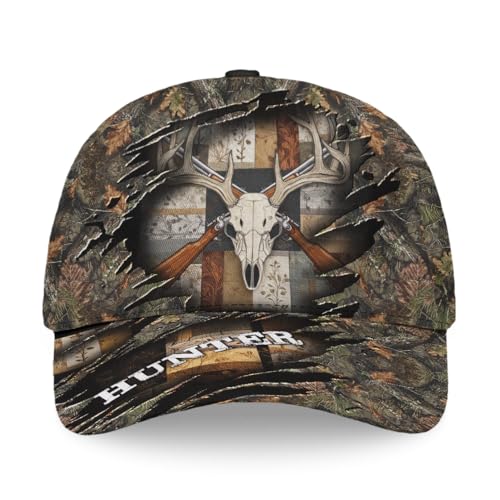 Image of Skull Cap, Gifts for Men, Skull Us Flag Skeleton Gothic Horror, Black Baseball Cap, Adjustable Caps Sun Hat