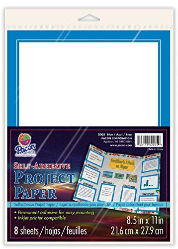 Pacon Printable Adhesive Paper (PAC2005), Blue