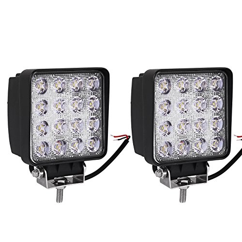 LED Light Bar YITAMOTOR 2Pcs 4inch 48W Square LED Pod Light Flood Light