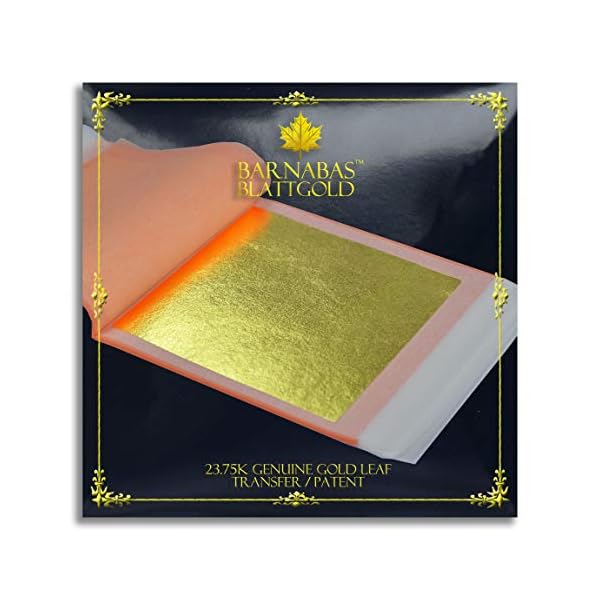 Barnabas Echtes Blattgold Transfer 23.75 Karat, 85 X 85mm, 25 Blätter in Blattsammlung