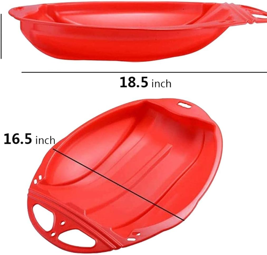 LOL-FUN 雪そりキッズ大人のそりリュージュ冬のおもちゃスピーダーそり男の子女の子ギフト - 赤