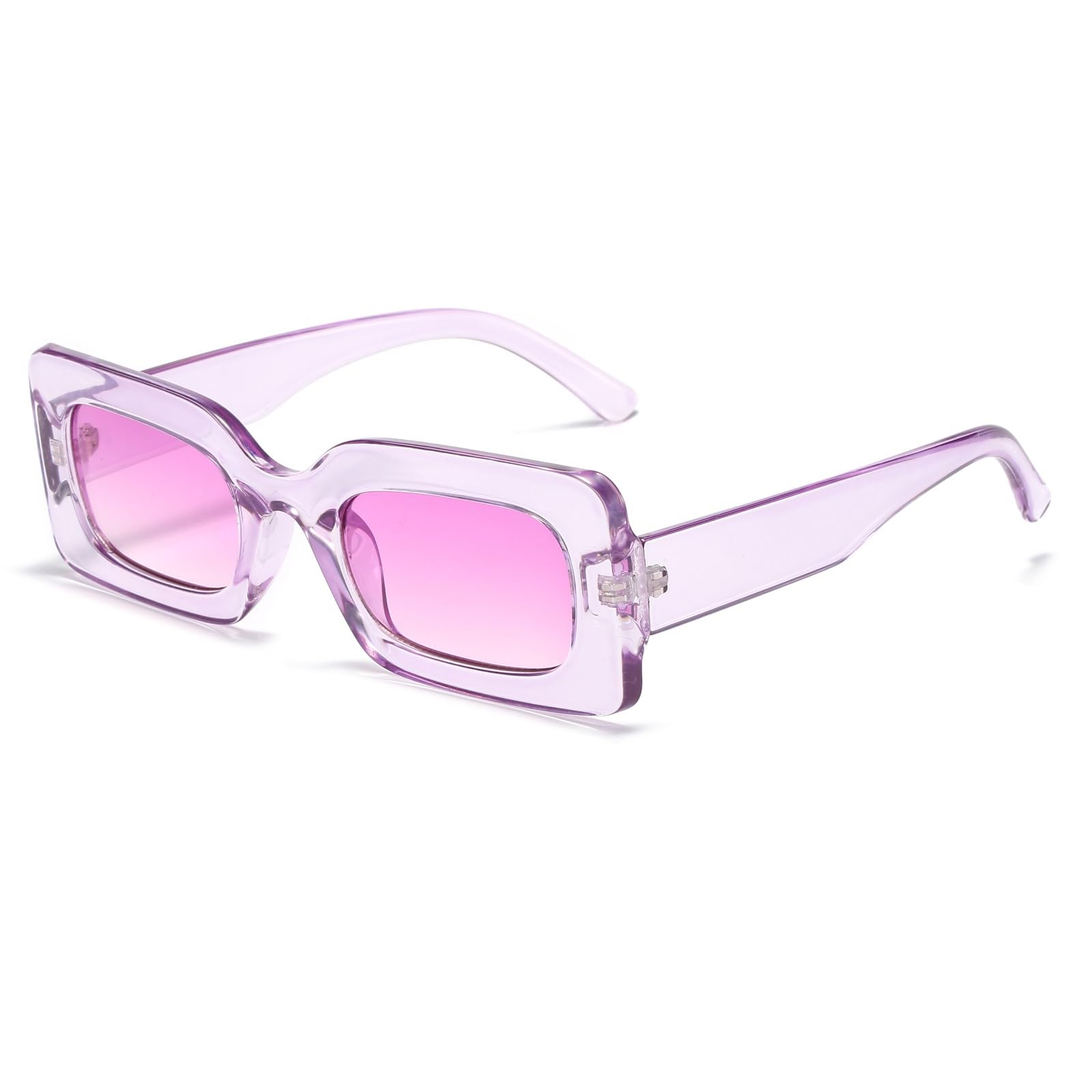 LASPOR Vintage 90s Rectangle Sunglasses Trendy Nude Square Sunglasses for Women Men