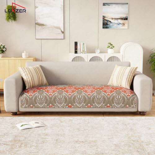 Image of Lukzer 4 Seater Sofa Cover Mat Reversible Quilted Sofa Seat Protector with WaveEdge Ultrasonic Cut - Royal Petals - Washable Anti-Slip Sofa Throw for Living Room Couch Cover 220 x 85 CM /SC-219-04WE