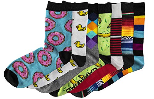 Morning Drawer Crazy Crew Dress Socks for Men and Women - Fashionable Patterned Comfy Cozy Striped Funky and Funny Socks2