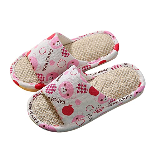 Girl Slippers Size 9 Toddler House Slippers For Boys Open Toe Cotton Linen Comfort Kids Dog Slippers for Girls3