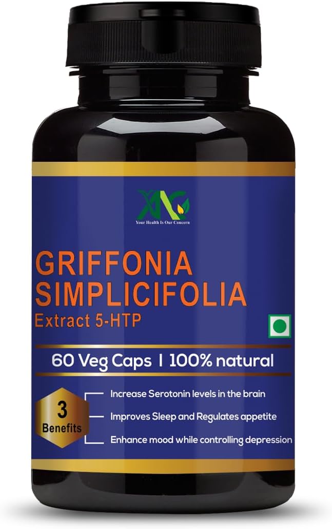100% Natural Griffonia Simplicifolia Extract 5-Htp - 60 Veg Capsules