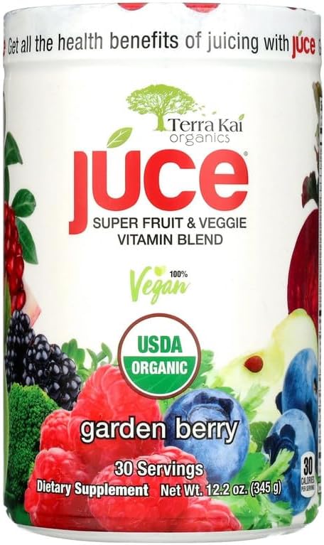 Generic Terra-Kai Organics Juce Super Fruit and Veggie Blend Drink, 12.2-Ounce Garden Berry, 30 Servings