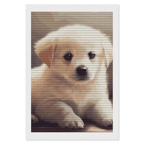 Peinture diamant dauphin et chien pour une décoration murale salon DIY