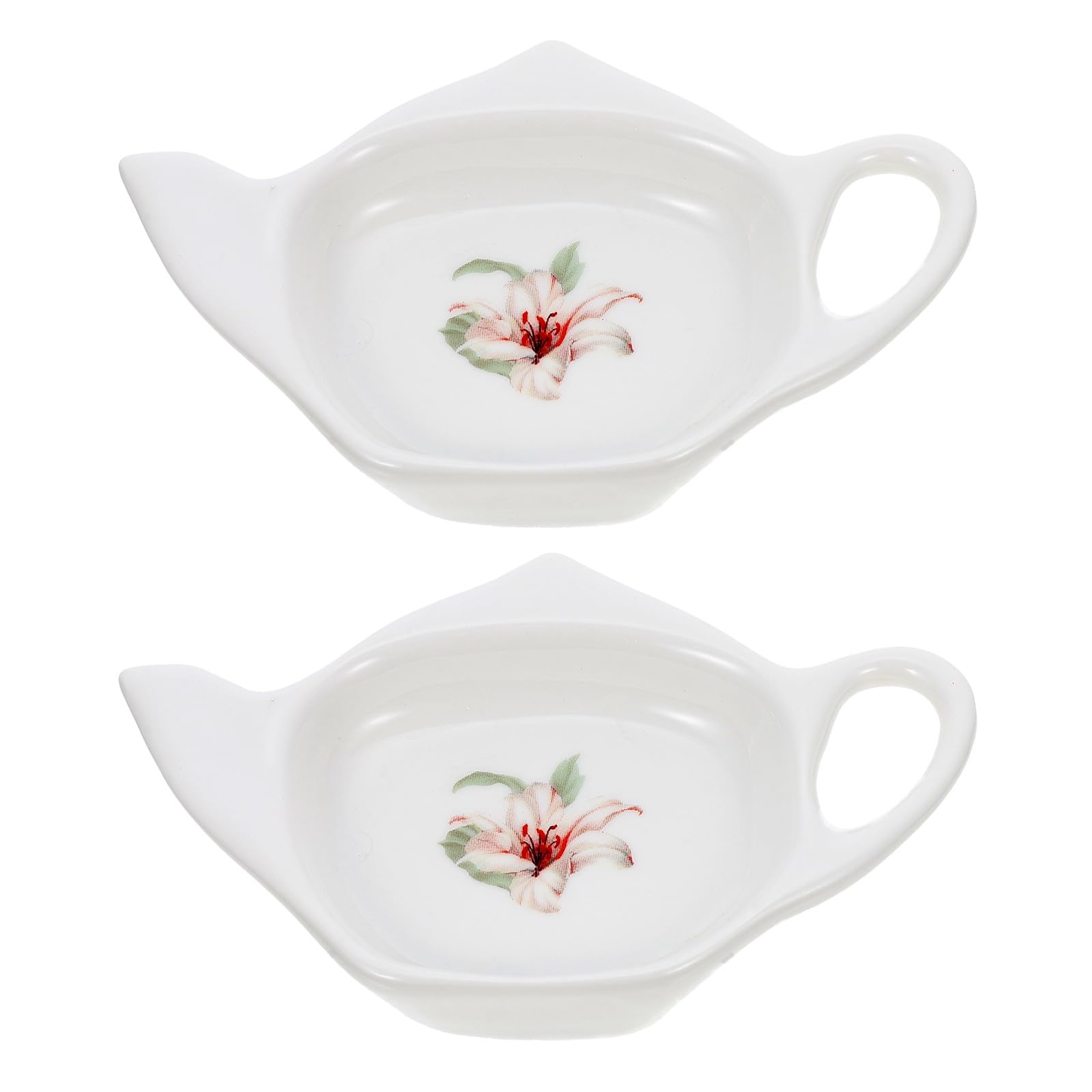 Piatti Poggia Bustina Tè in Ceramica 2 Pezzi Delicati