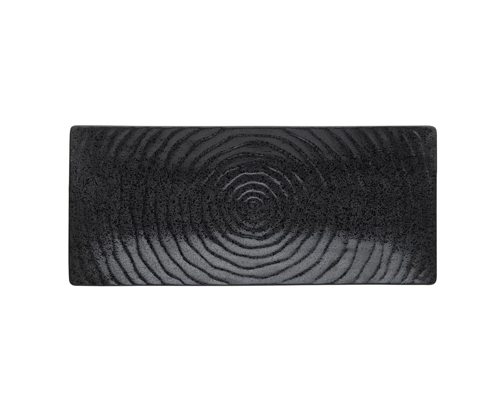 Lot de 4 assiettes Maya Lana, 23 x 13 x 2 cm, en porcelaine noire