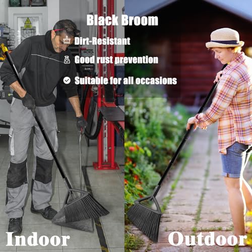 PUTNATRUE Robuster Besen – verbesserter Winkelbesen mit längerem Griff, 4 Packungen Haus-/Gewerbebesen, Indoor-/Outdoor-Besen für Garage, Restaurant, Küche, Zimmer und Hof – Bild 6