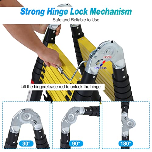 Gimisgu Scala telescopica in alluminio, 3,8 m (1,9...