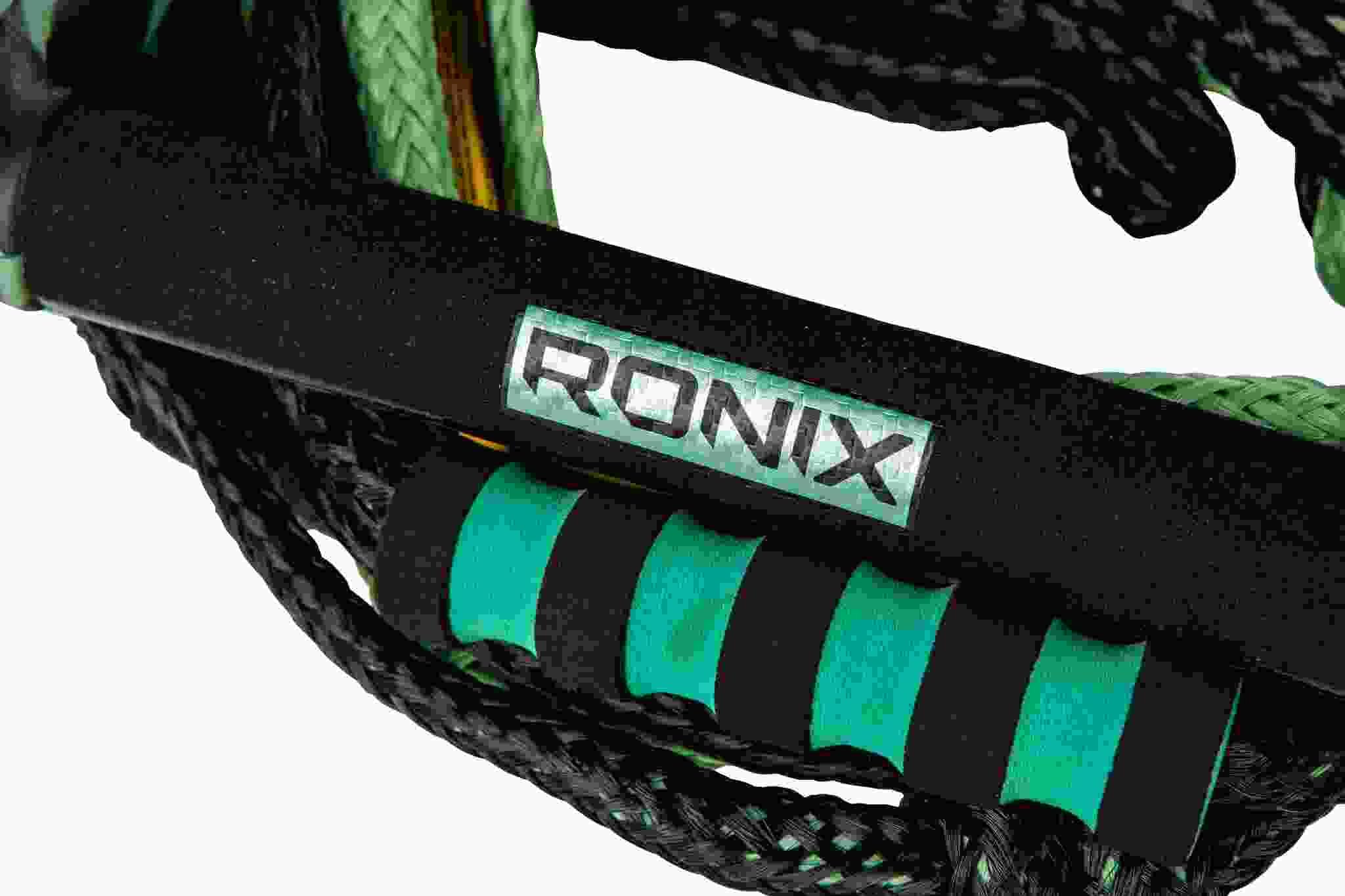Ronix Ropes - Spinner Silicone Surf Rope-11 in. Handle w/ 25ft 4-Sect. Rope - Jade/Black