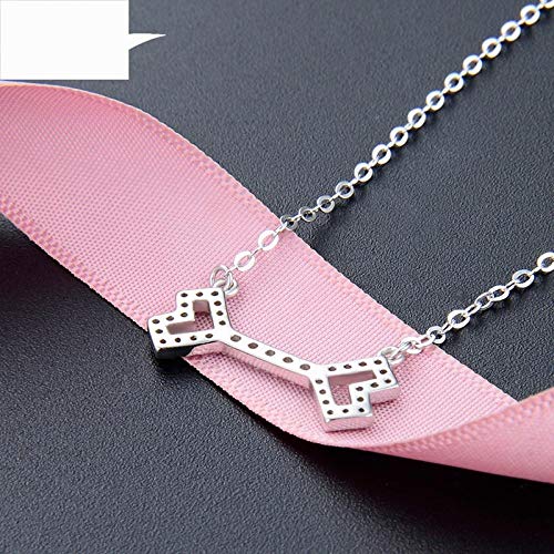 Collier cœur argent S925 anti-ternissement strass éclat