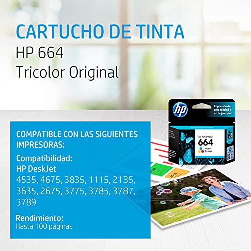 HP Cartucho De Tinta 664 Tricolor