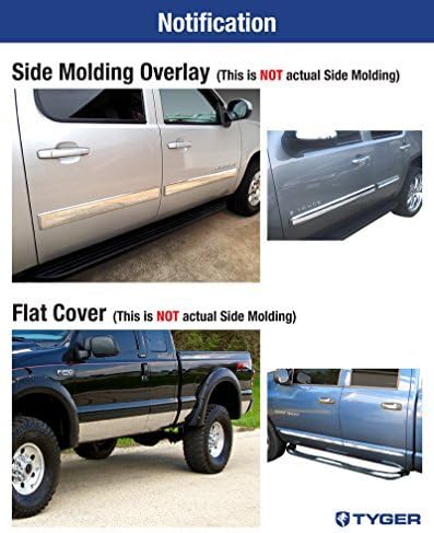Made in USA! Compatible with 2010-2014 Chevy Suburban/GMC Yukon XL Rocker Panel Chrome Stainless Steel Body Side Moulding Molding Trim Cover 4.25" Full Width 4PC Overlay