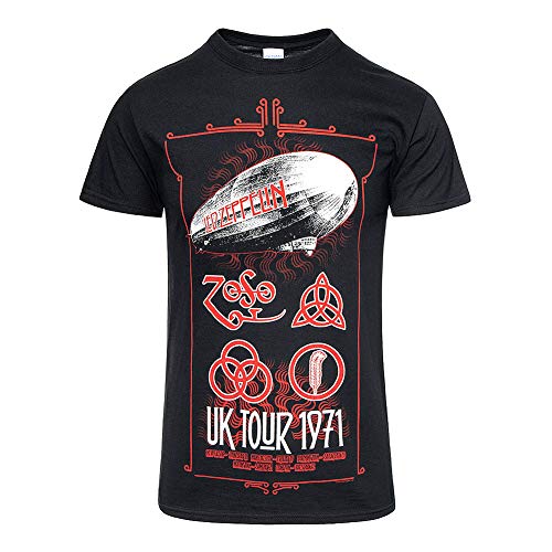 Red LED Zeppelin Live UK Tour 1971 Rock Officiel T-Shirt Hommes Unisexe - Les Beatles, Paul McCartney, John Lennon, RIngo Starr, George Harrison Red LED Zeppelin Live UK Tour 1971 Rock Officiel T-Shirt Hommes Unisexe