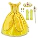 Princess Belle Costume Deluxe Party Fancy Dress Up For Girls with Accessories 3-4 Years(110cm)