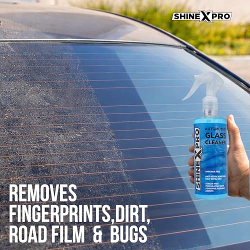 Image of ShineXPro Glass Cleaner Spray 300 ml - Streak Free Car Glass Cleaner Liquid with Anti-Static Additives - Windshield Cleaner safe for both Tinted & Coated Glass with Powerful Cleaning Agents