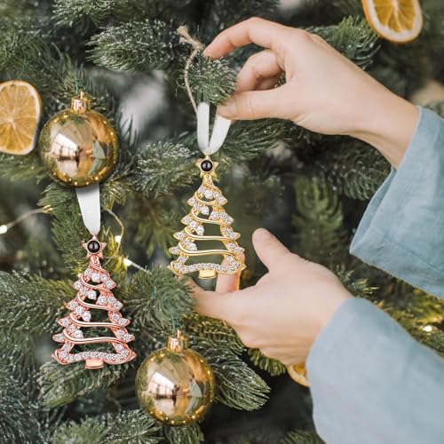 Custom Projection Photo Ornaments, Personalized Memorial Ornaments with Picture Inside, Christmas Hanging Decor for Family Xmas Party, Christmas Tree Projection Pendant 2025