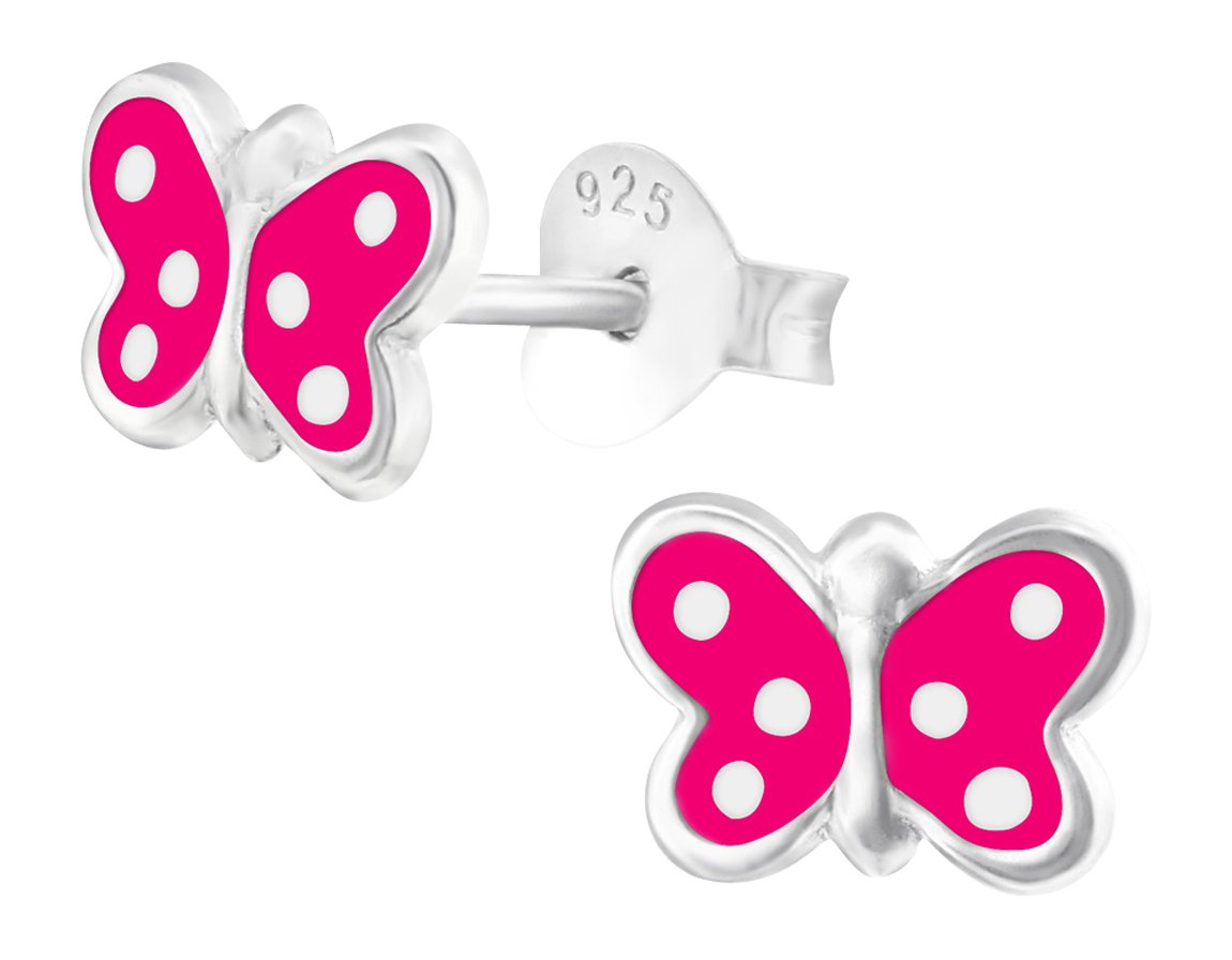 Laimons Kids - Boucles D'oreilles Enfant Hibou Rose - Argent Sterling 925 - Cadeau Mignon & Sûr
