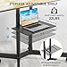 BONTEC Mobile TV Stand with Tilt Function, Rolling TV Cart for 32–85 Inch LED LCD OLED Flat & Curved TVs, Portable Stand with Laptop Shelf, Locking Wheels, Max VESA 600x400mm, 132 lbs Capacity, Black