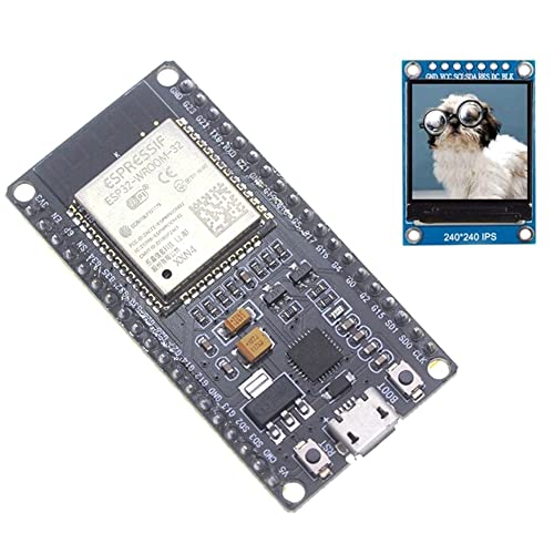 Tbkoeudhg Módulo ESP32 placa de desarrollo inalámbrico WiFi + Bluetooth ESP32-WROOM-32 módulo con kits de repuesto de pantalla a color 1.3