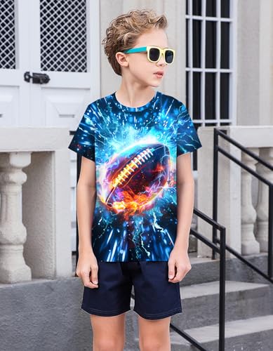 Image of 3D Graphic Short Sleeve Shirts Boys Girls Cool T-Shirt Unisex Novelty Tees for 7-12 Years Teens