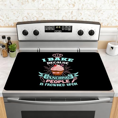 Image of Stove Top Cover for Electric Stove 28 inchx 20 inch, Baking Lover Heat Resistant Glass Top Stove Cover Protector, Glass Cooktop Covers, Kitchen Non-Slip Drying Mat Flat Electric Stove Top Covers