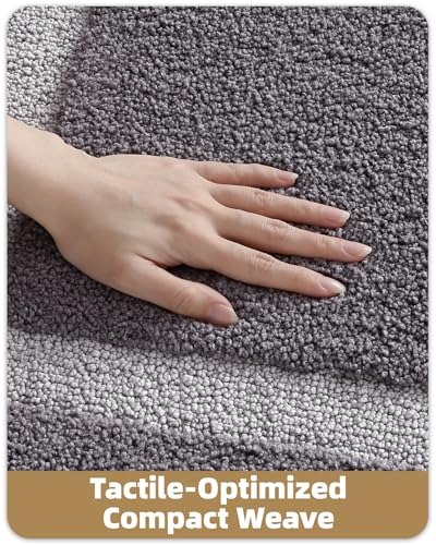 Image of Color&Geometry Gray Bathroom Rugs 36x24, Extra Soft Absorbent Microfiber Bath Rugs, Non-Slip Bathroom mat, Washable Plush Bath Mats for Bathroom, Shower, Bathtub, Laundry, Dark and Light Grey