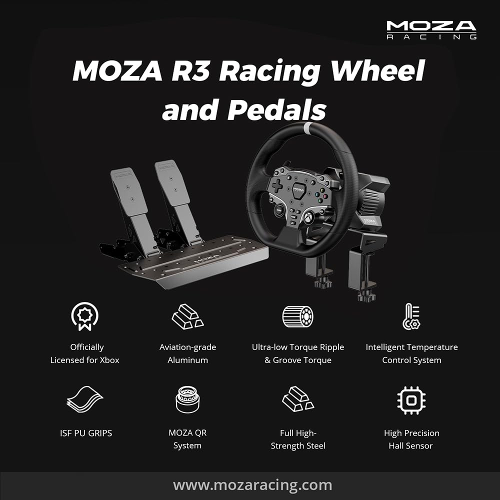 MOZA RACING R3 Bundle - Lenkrad- und Pedale-Set
