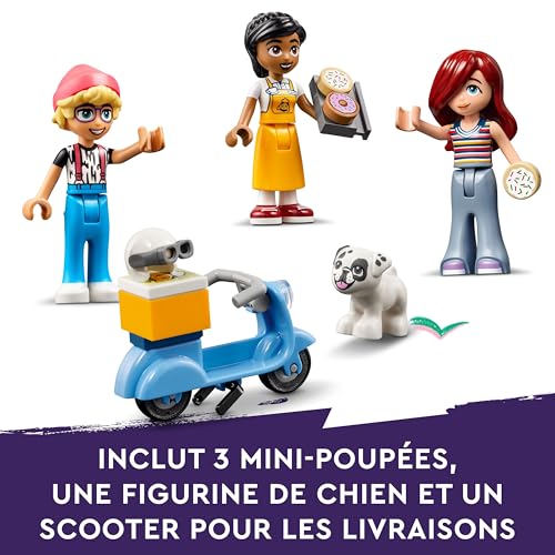 LEGO Friends Le Café de Heartlake City - Jouet pour Enfants - Pâtisserie à Construire - Loisir Créatif et Idée de Cadeau pour Les Filles et Les Garçons dès 6 Ans - 3 Mini-poupées et Un Chien 42618