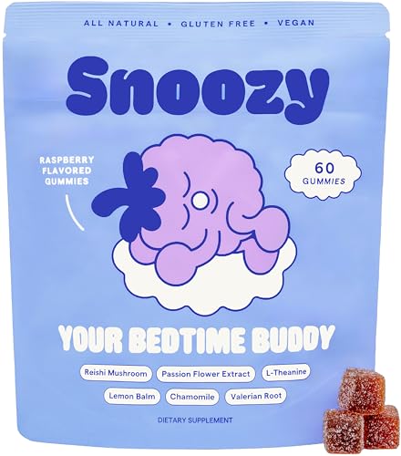 Snoozy Bedtime Buddy, Sleep Mushroom Gummies | Reishi, Chamomile, Valerian