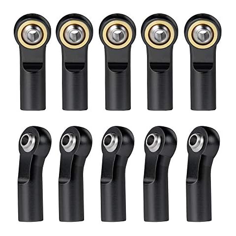 QUE-T 10pcs M3 Link Tie Rod End Metal Ball Joint Head for 1/10 RC Crawler Car Boat (Black) Cover