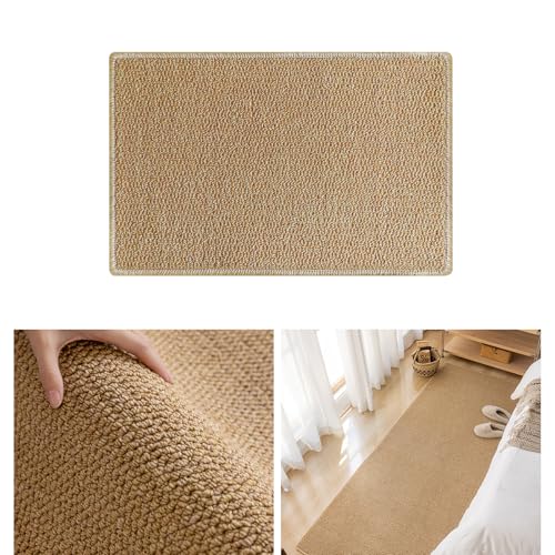 Petit tapis d'entrée antidérapant en coton tissé imitation sisal avec dessous en tissu de coton tissé pour porche, salle de bain, cuisine, chambre à...