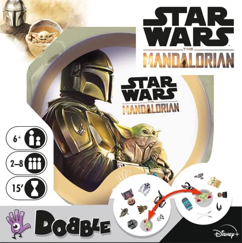Zygomatic, Dobble Star Wars: The Mandalorian, Familienspiel, Kartenspiel, 2-8 Spieler, Ab 6+ Jahren, 15+ Minuten, Deutsch