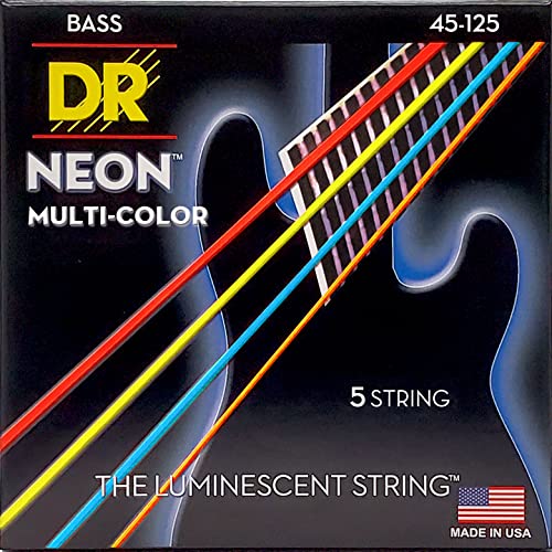 Dr Strings nmcb5 – 45 Dr neón 5 cuerdas para bajo, medio, multicolor