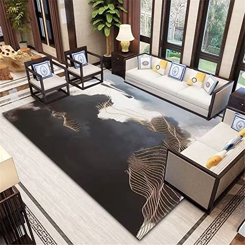 Tapis durable lavable en machine motif maille grise salon 120x160 - 2
