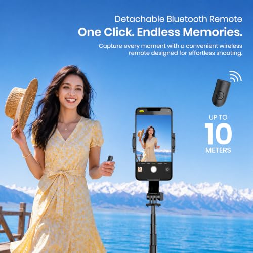 Image of Simpex (SST-002) Gimbal Stabilizer Selfie Stick Tripod, Extendable Design, Anti-Shake Ideal for Photos, Videos, Vlogging & Streaming