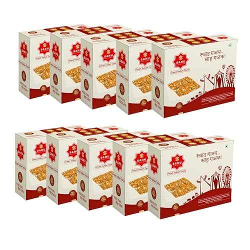 Image of SAHU GAJAK BHANDAR Peanut Chikki 3.5 Kg (10 Box Each 350g) P