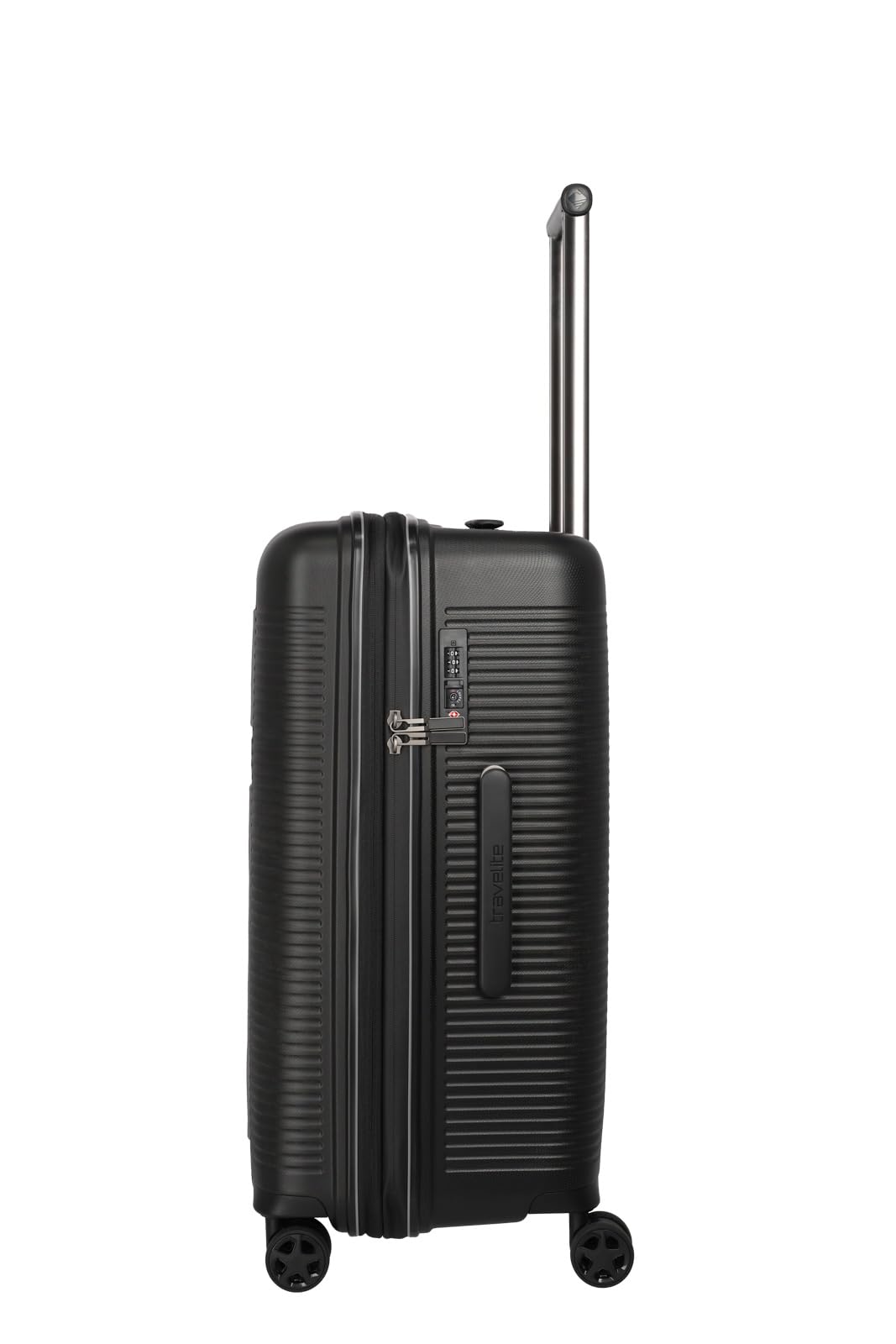Travelite 4-Rad Hartschalenkoffer mittelgroß 74 Liter, Trunk Koffer, Gepäck Serie Roomer: Hartschalen Trolley mit Dehnfalte + TSA Kombinationsschloss, 66 cm (kein Sperrgepäck)