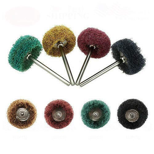 SWISSO 8Pc 25mm Abrasive Buff Wheel Buffing Polishing Wheel Set Dremel