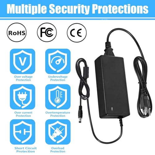 Power Supply 24V 5A,AC 100-240V to DC 24V 120W Converter Adapter Driver Transformer with 5.5mm x 2.5mm/2.1mm Jack, US Plug for Led Strips,LCD Monitors,CCTV Camera3