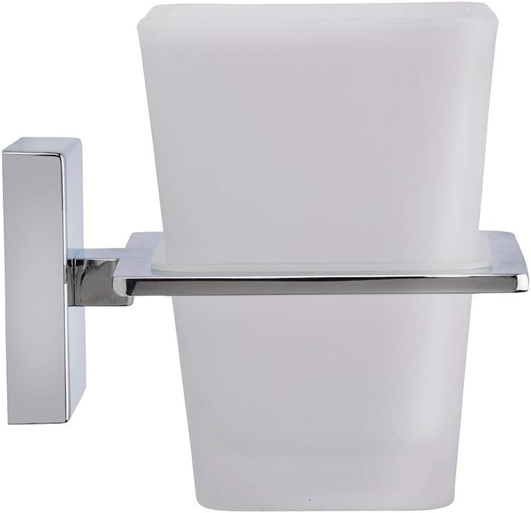 Croydex Flexi-Fix Easy to Fit Cheadle Chrome Plated Square Design Tumbler and Holder