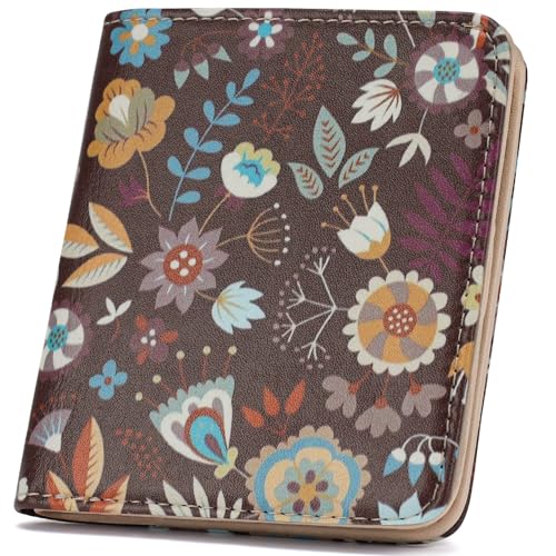 Small Womens Wallet Mini Compact Bifold Pocket Wallet Ladies RFID Blocking Slim Wallet for Women with ID Window