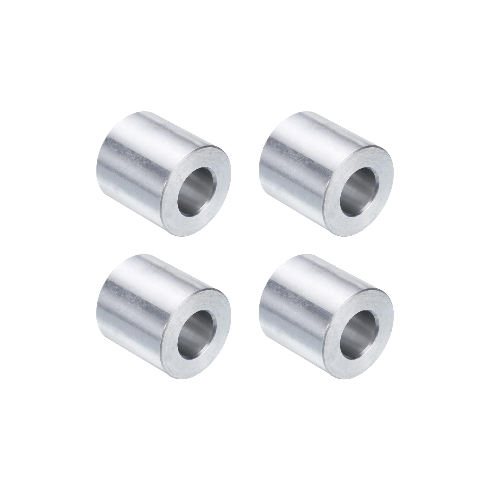uxcell 4pcs Aluminum Spacer 1/2" Bore x 1" OD x 1" Length Screw Standoff Bushing Plain Finish Round Metal Spacer for 1/2 ID Screws Bolts and Rods