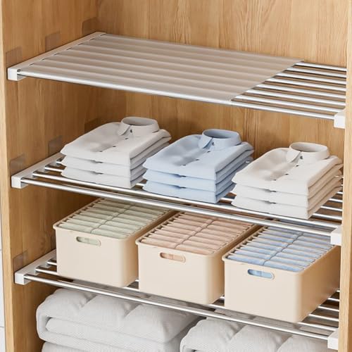 Étagère extensible réglable en acier pour placard de 75 à 130 cm de long - 2